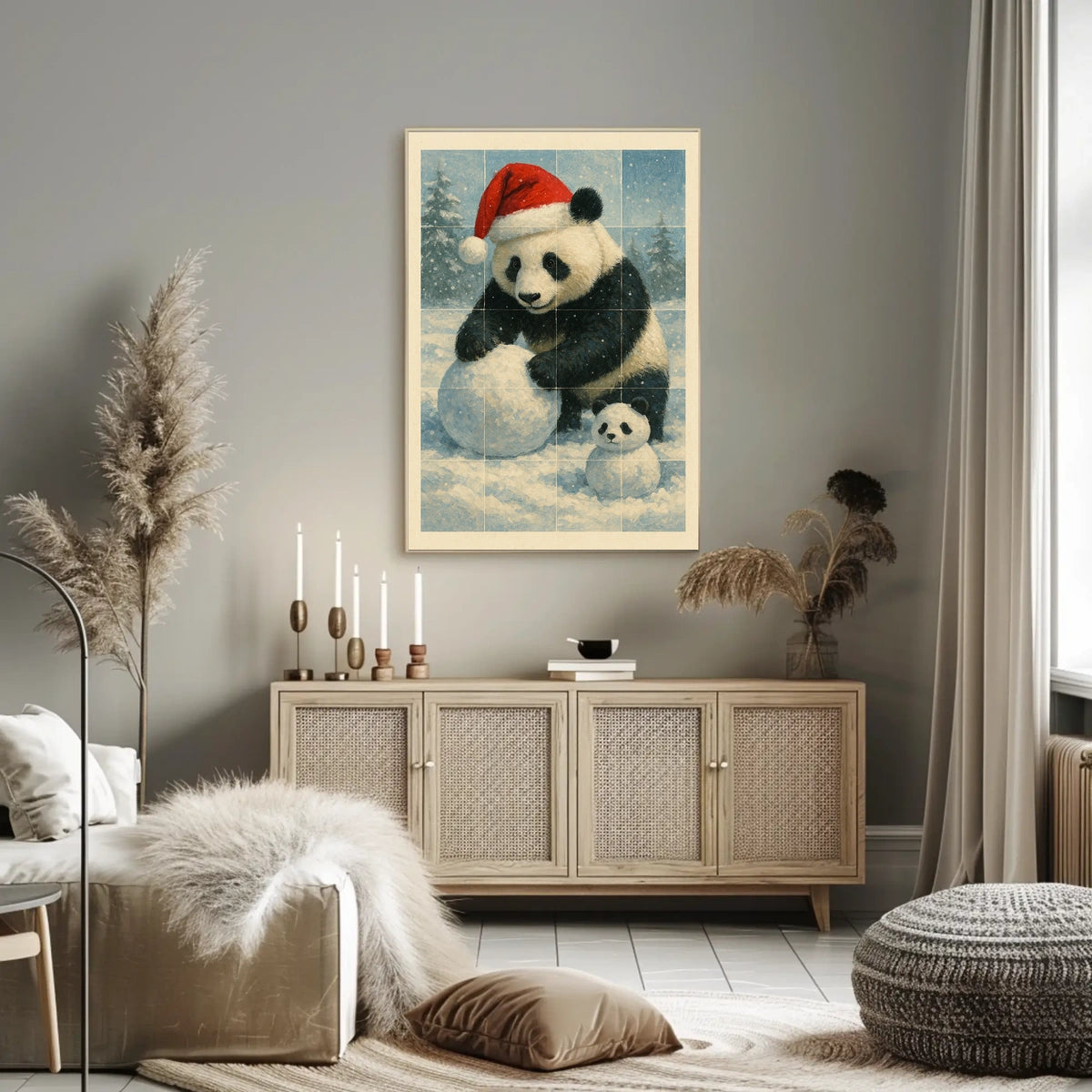 Festive Panda In Winter Wonderland Poster