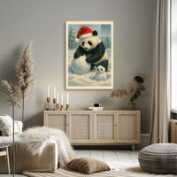 Festive Panda In Winter Wonderland Poster