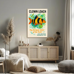 Clown Loach The Striped Joker of the Tank Poster
