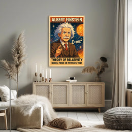 Einstein Relativity Vintage Science Poster