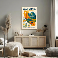 California Icons and Industry: Vintage Travel Poster