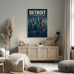 Detroit City Of Innovation And Grit Poster