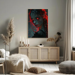Enigmatic Red Glare Poster PosterGoat