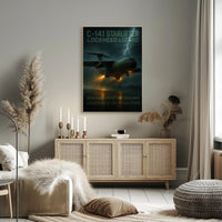 Military Aircraft Stormy Scene: C-141 Starlifter Poster