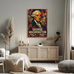 George Washington 1st President of the United States Glitch Hop Art Poster
