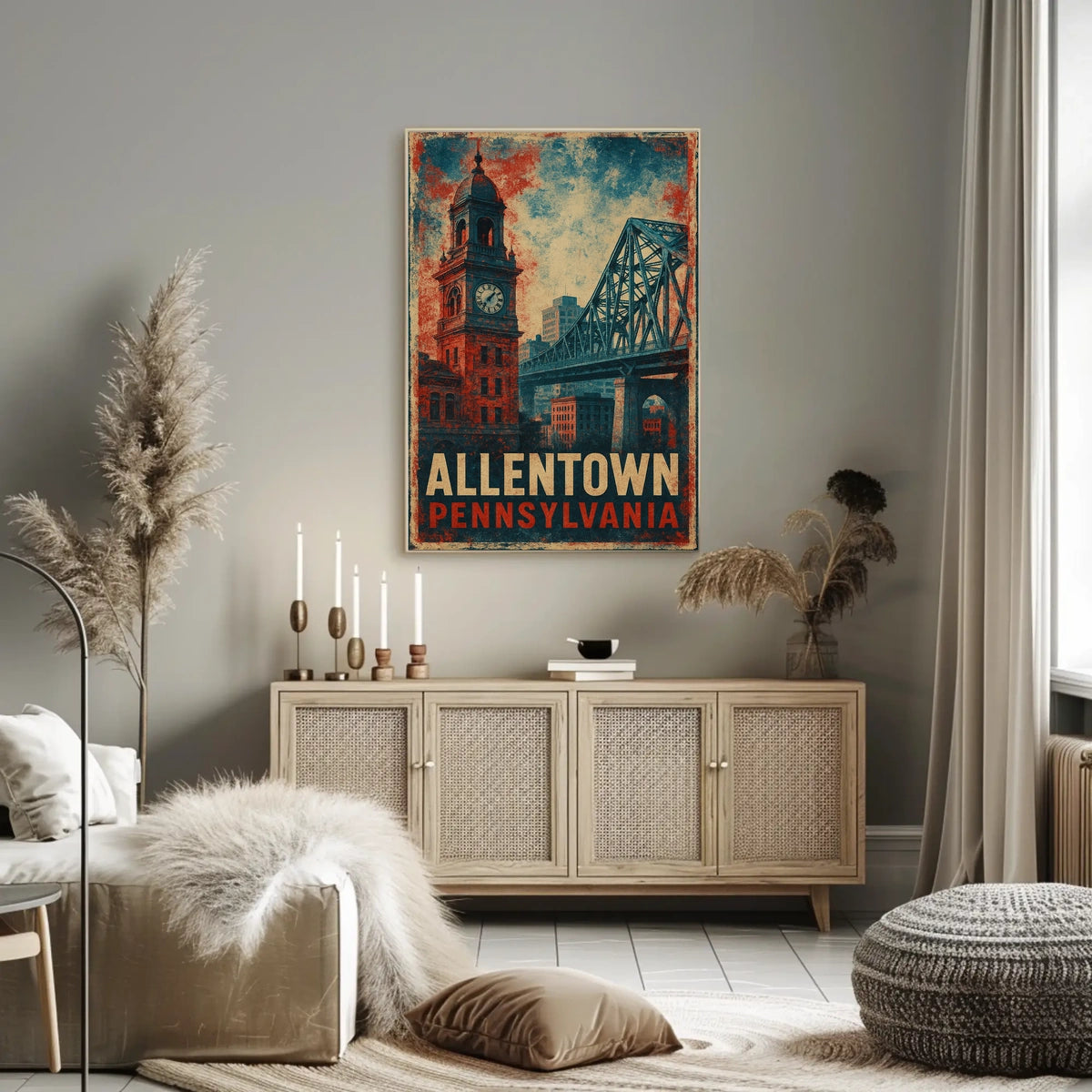 Allentown Skyline Urban Minimalist Poster
