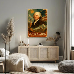 John Adams 2nd President of the United States Layered Digital Collage Poster