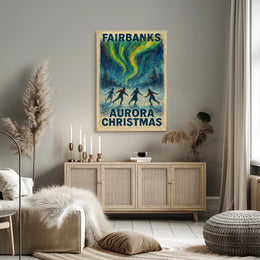 Fairbanks Aurora Christmas Poster