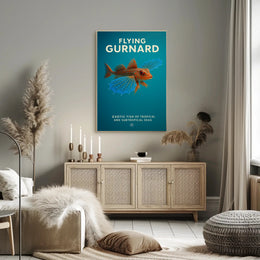 Flying Gurnard Marine Life Educational Poster PosterGoat