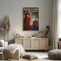 Middletown Delaware Vintage Wanderlust Travel Poster