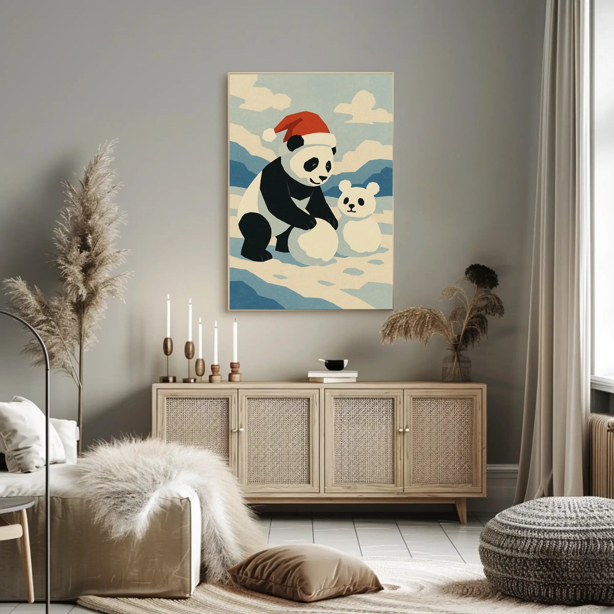 Festive Panda in Winter Wonderland Poster