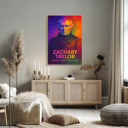 Zachary Taylor 12th President of the United States Neon Gradient Overlay Poster