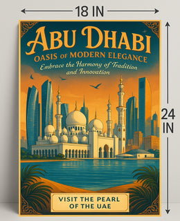 Abu Dhabi Elegance: Vintage Travel Poster