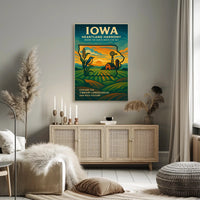 HEARTLAND HARMONY: CELEBRATE IOWA VINTAGE STYLE CULTURAL POSTER
