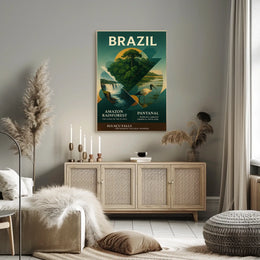 Brazil's Iconic Landscapes Vintage Art Poster