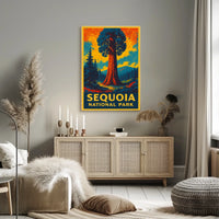 Sequoia National Park Vintage Travel Art Collector Poster
