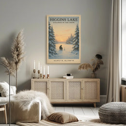 Higgins Lake Winter Scene Serene Tranquility Ice Fishing Poster