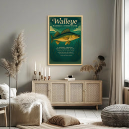 Walleye Fish Illustration: A Master of Freshwater Environments Animal Poster