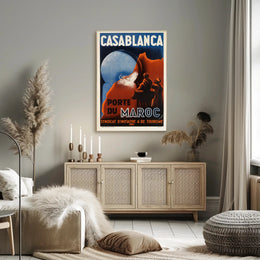 Vintage Casablanca Travel Poster for Moroccan Adventure PosterGoat