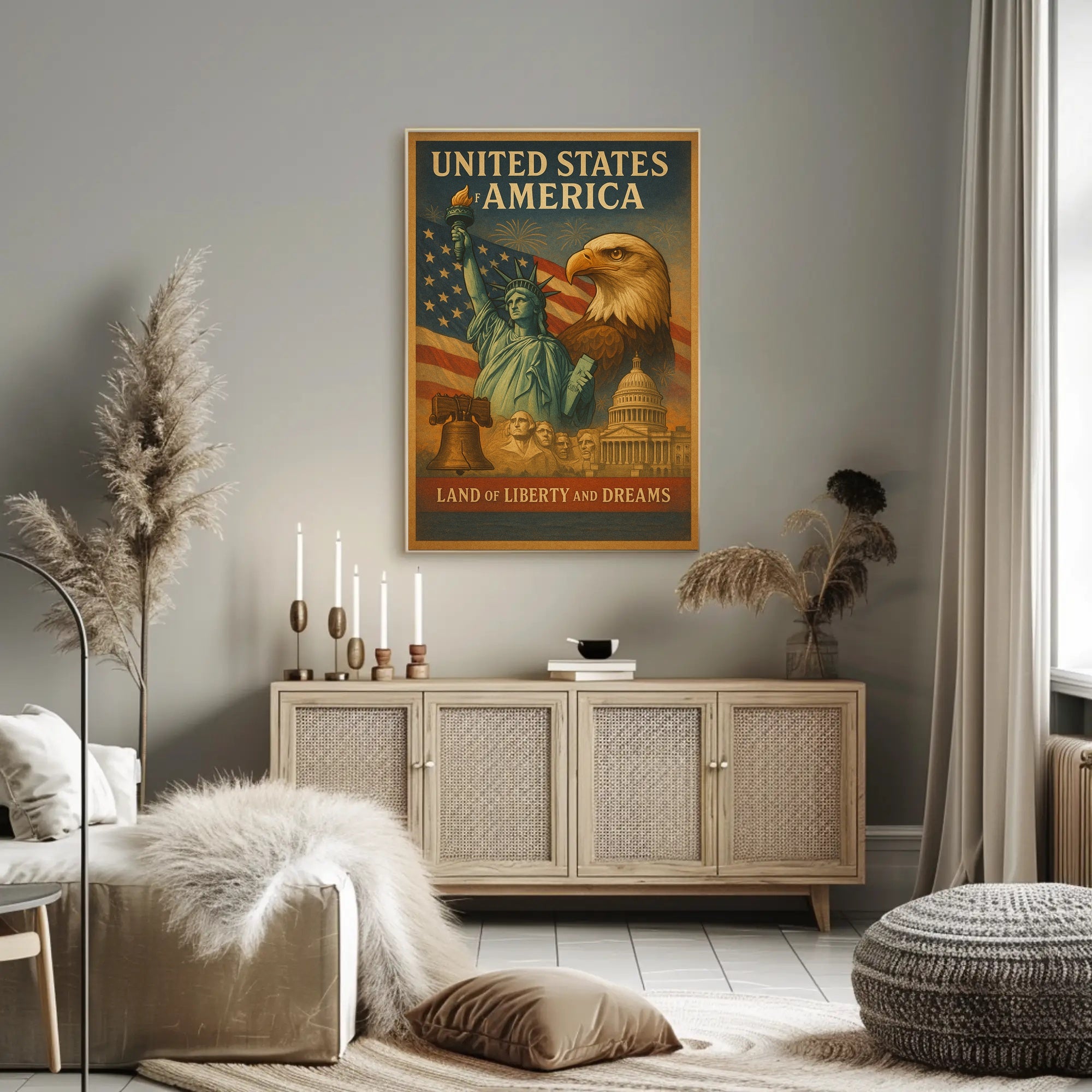 Land of Liberty and Dreams Poster PosterGoat