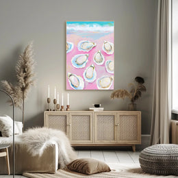 Oyster Coastal Poster Pastel Beach Wall Art