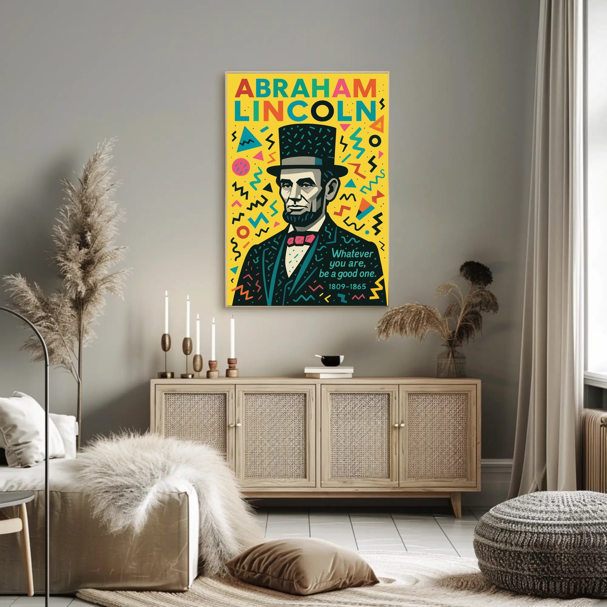 Abraham Lincoln Inspirational Pop-Art Motivational or Quote Poster PosterGoat