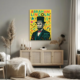 Abraham Lincoln Inspirational Pop-Art Motivational or Quote Poster PosterGoat