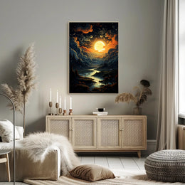 Enchanted Moonlit Landscape Poster