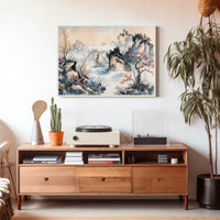 Elegant East Asian Landscape Ink Wash Poster
