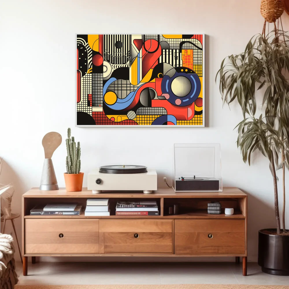 Vibrant Abstract Geometric Pop Art Poster Print