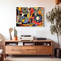 Vibrant Abstract Geometric Pop Art Poster Print