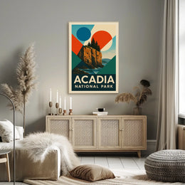 Acadia National Park Scenic Vintage Coastal Landscape Wanderlust Spirit Timeless Iconic Poster