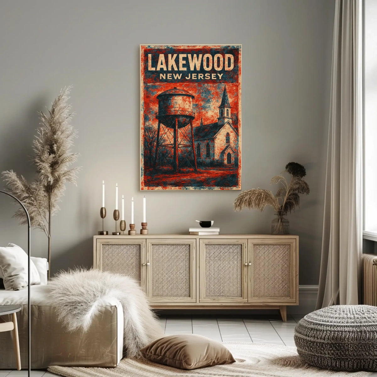 Vintage Lakewood Design Nostalgic Americana Travel Poster