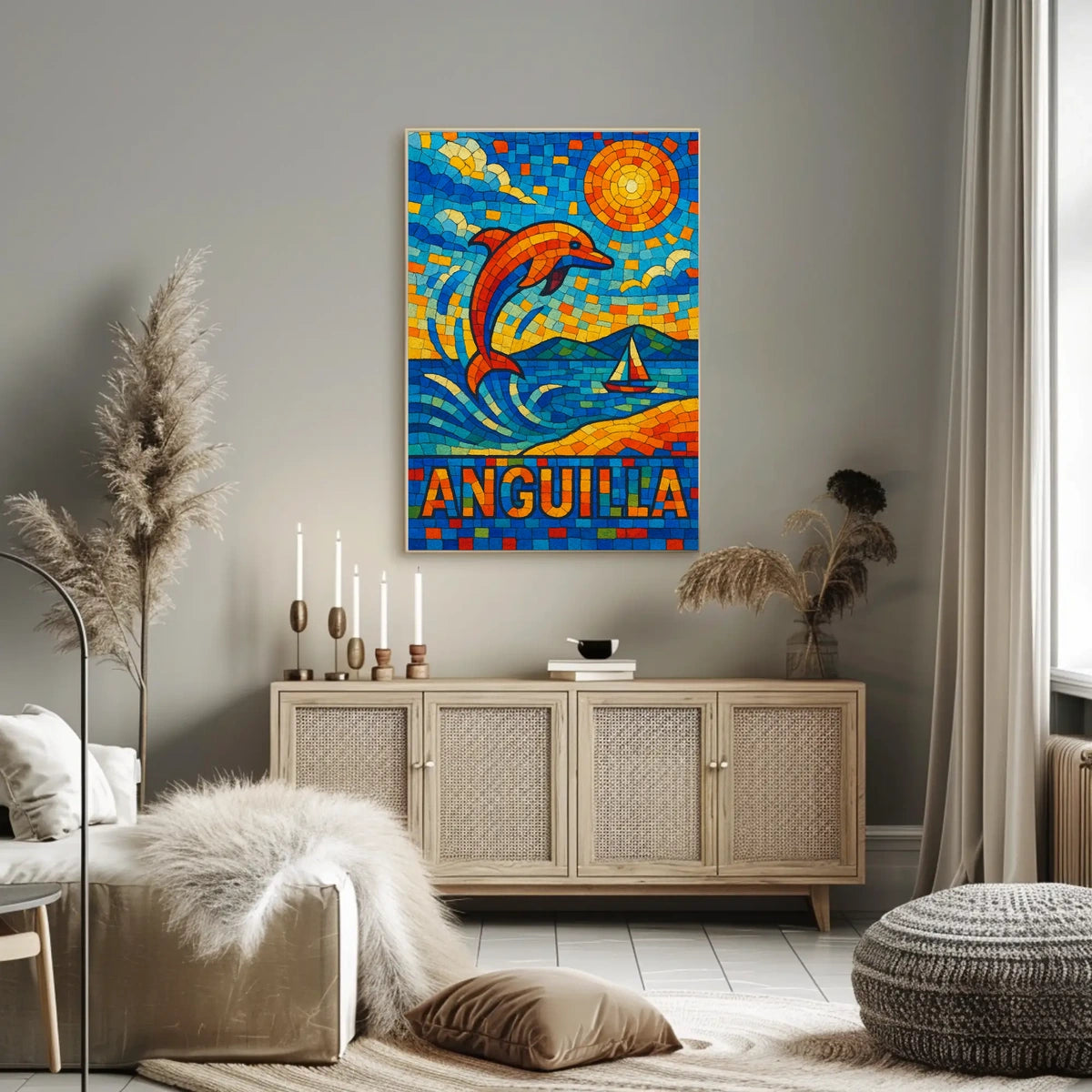 Anguilla Mosaic Art Poster