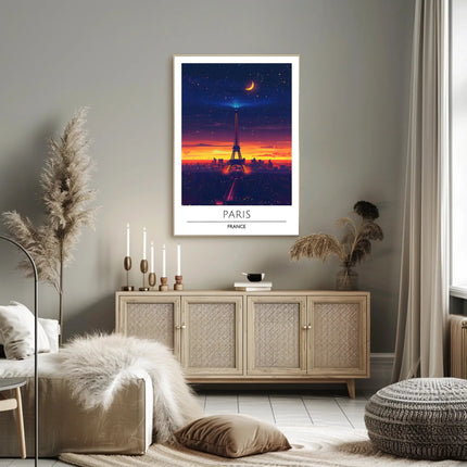Enchanting Paris Sunset with Eiffel Tower Travel Poster