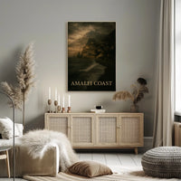 Amalfi Coast Poster Wall Art 18x24 Cliffside Mediterranean