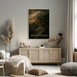 Amalfi Coast Poster Wall Art 18x24 Cliffside Mediterranean