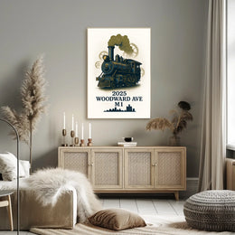 Woodward Ave Steam Engine Poster Poster