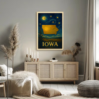 Iowa Impressionistic Landscape Art Print - Cultural or Heritage Poster
