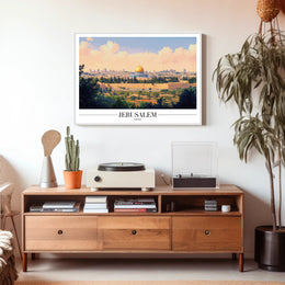 Jerusalem Skyline with Dome of the Rock Cityscape Poster