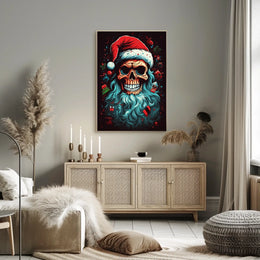 Festive Skull Santa Poster