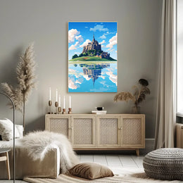 Majestic Castle Reflection: European Gothic Art Print