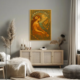 Amalfi Coast Art Nouveau Elegance Poster 18x24 Wall Art