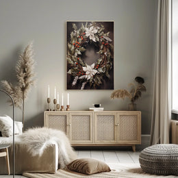 Festive Holiday Wreath Poster
