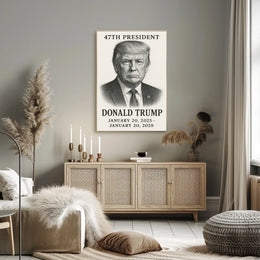 Donald Trump 47th President Pop Art Typography Patriotic Wall Decor Collectors Gallery Poster