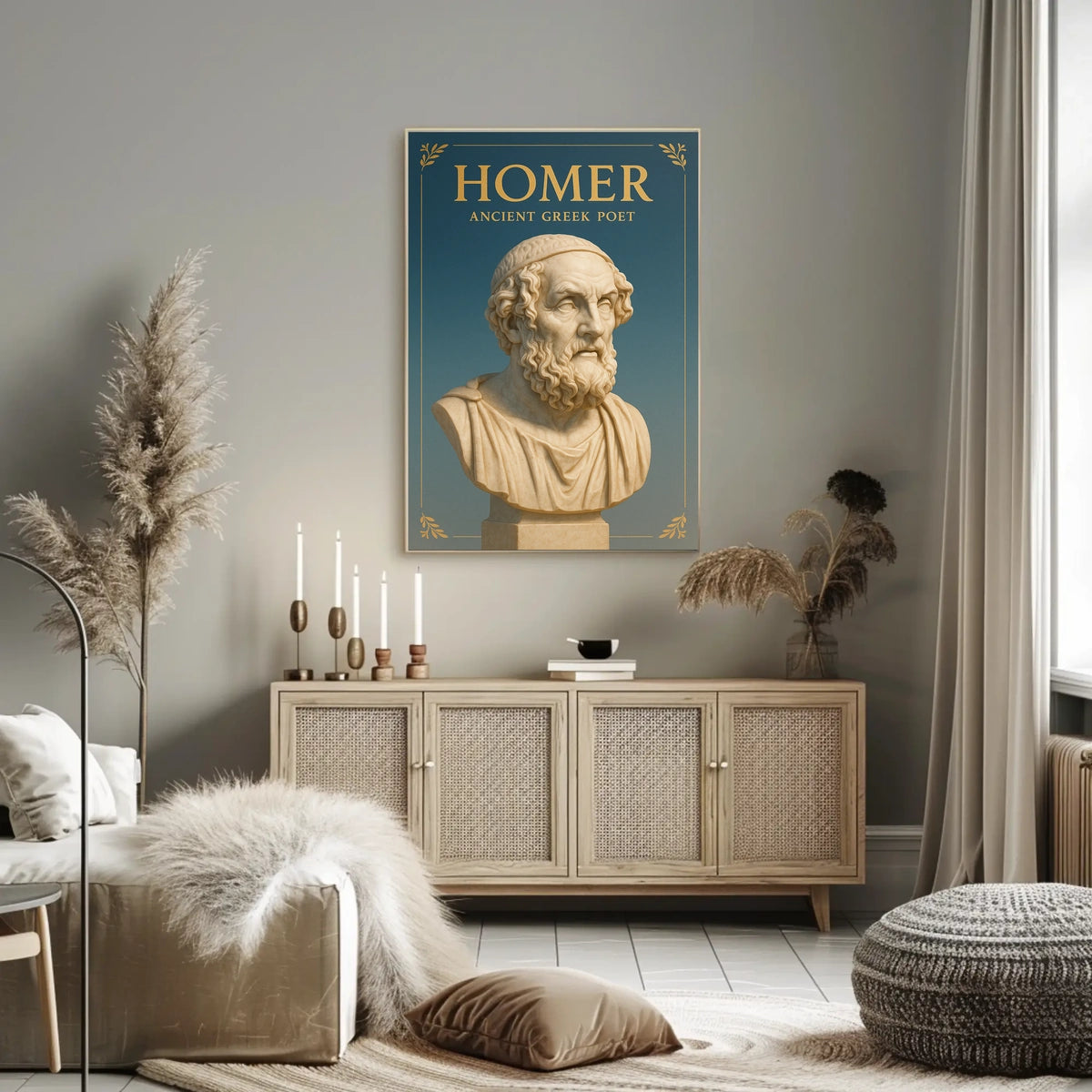 Homer Ancient Greek Poet Poster