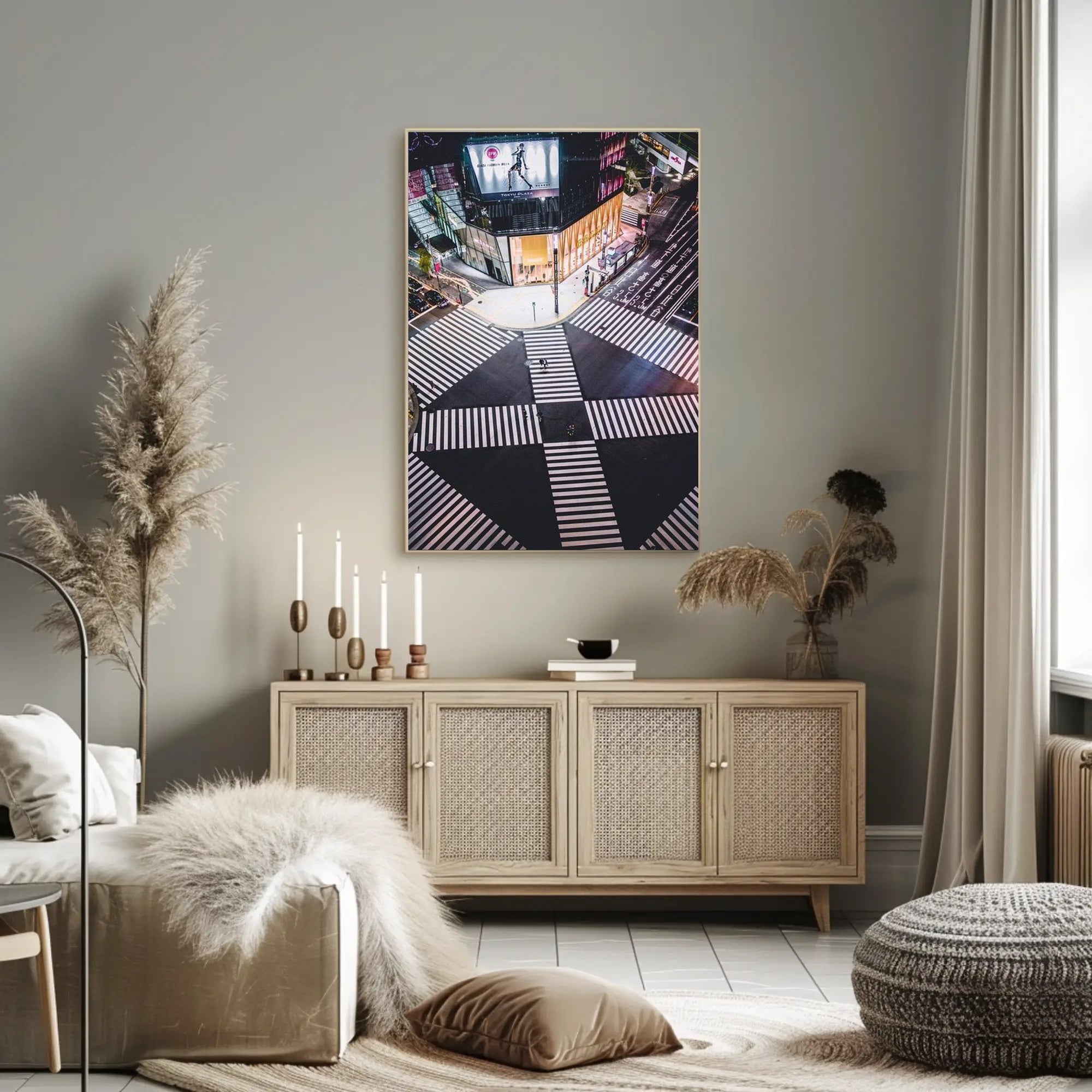Vibrant City Intersection Poster PosterGoat