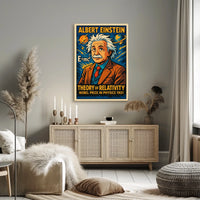 Einstein Relativity Curious Minds Vintage Poster