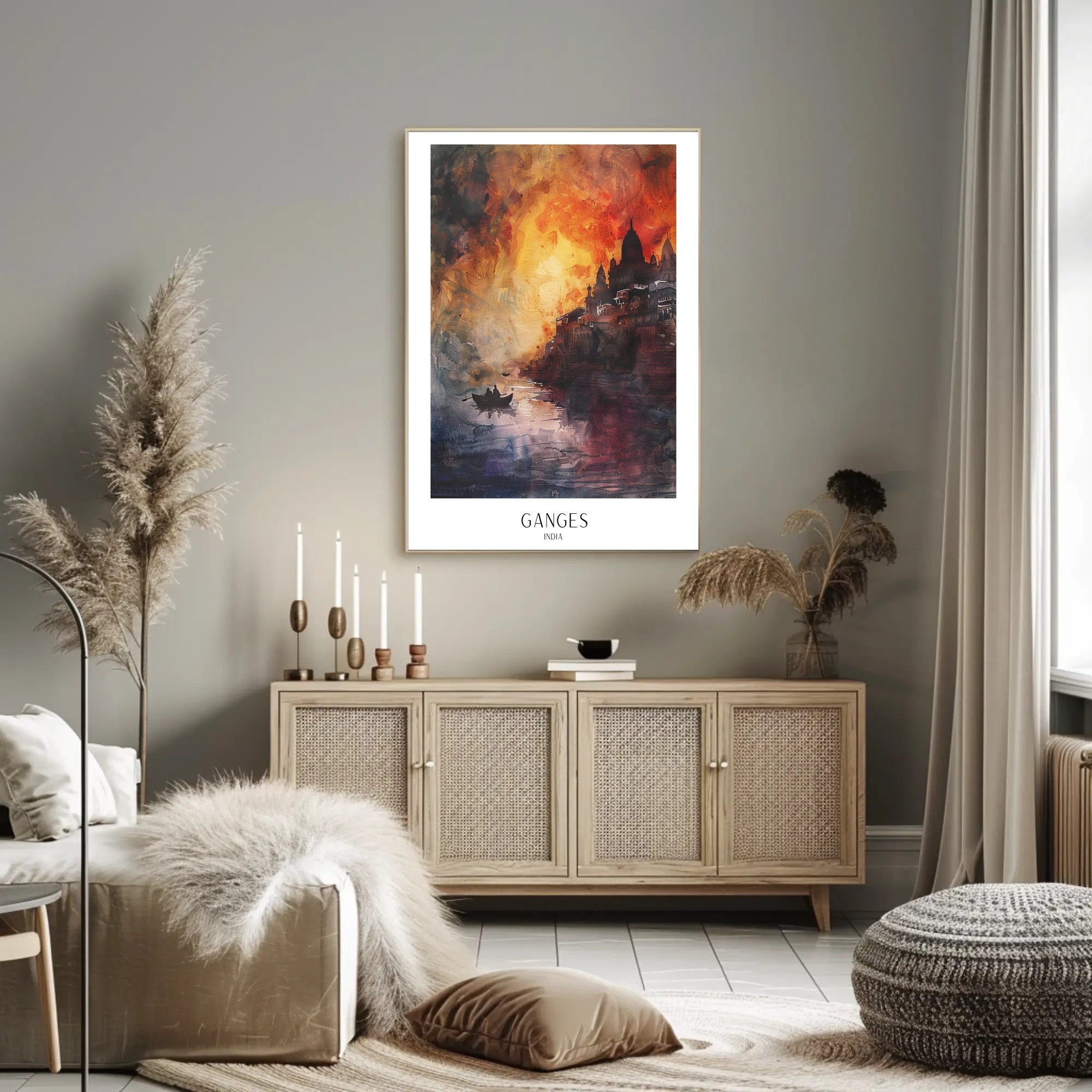 Ganges at Sunset Poster PosterGoat