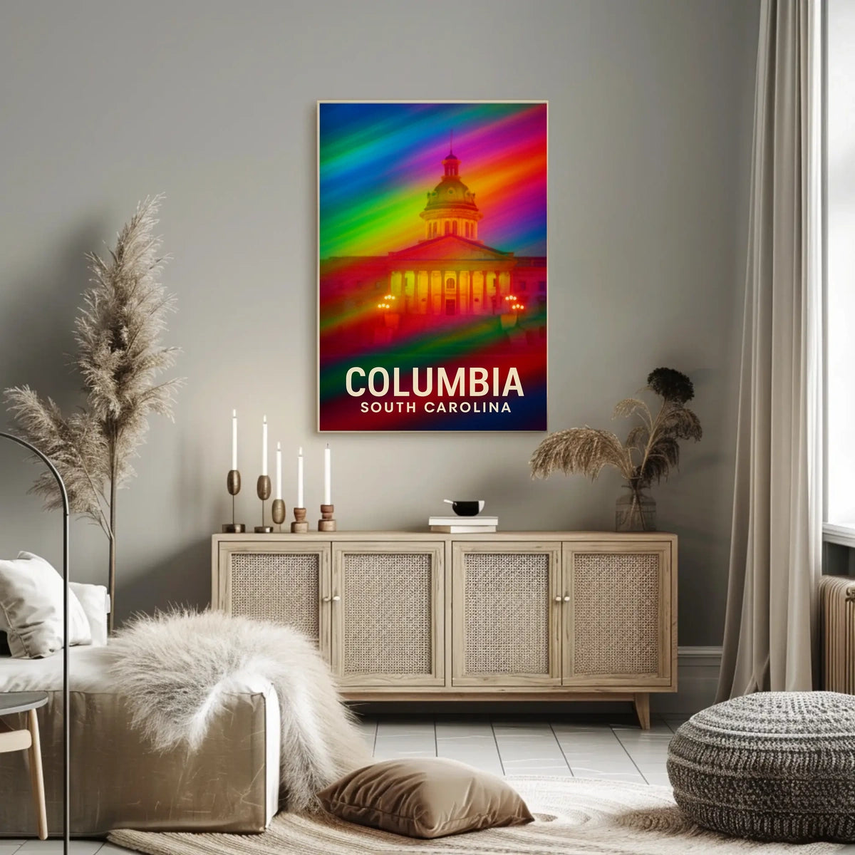 Columbia South Carolina Vibrant Pop Art Poster